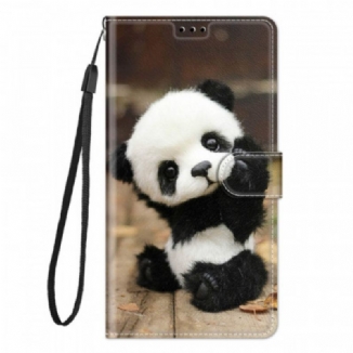 Housse Samsung Galaxy M53 5G Petit Panda à Lanière