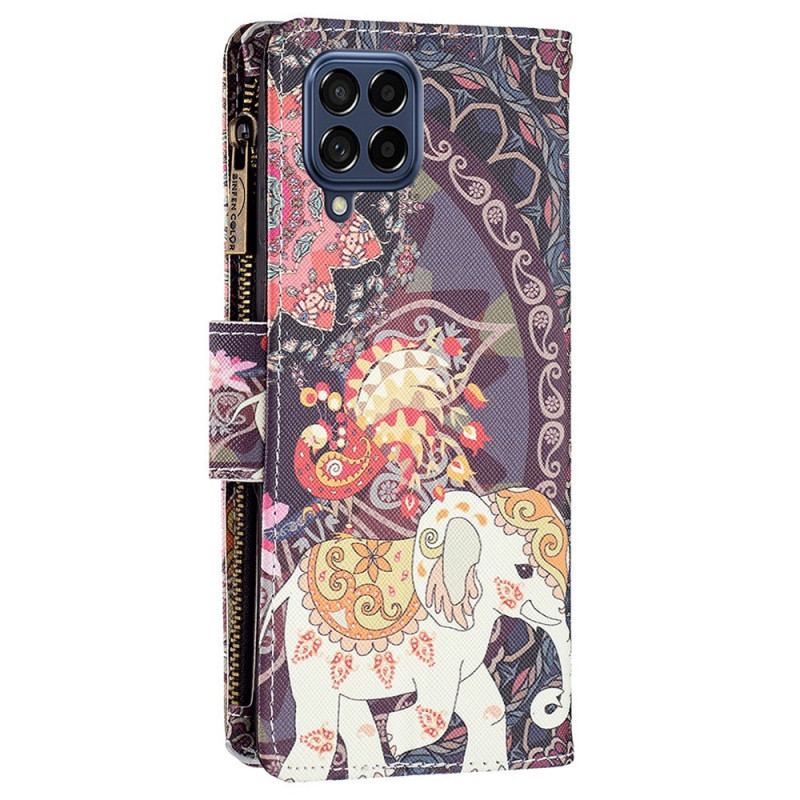 Housse Samsung Galaxy M53 5G Portefeuille Éléphant