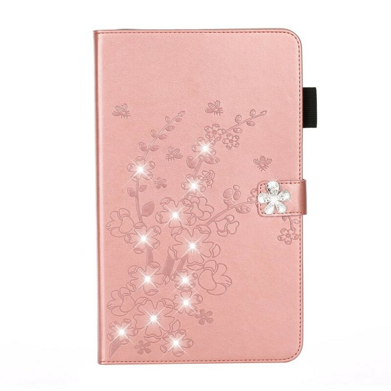 Housse iPad 10.2" (2020) (2019) Effet Cuir Diamants Floraux