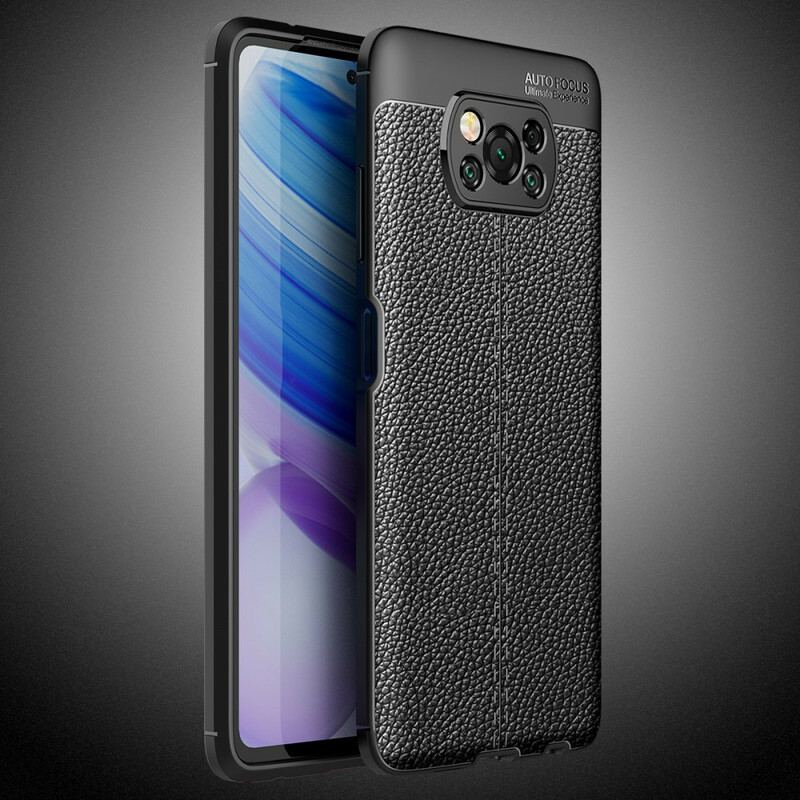 Coque Poco X3 / X3 Pro / X3 NFC Effet Cuir Litchi Double Line