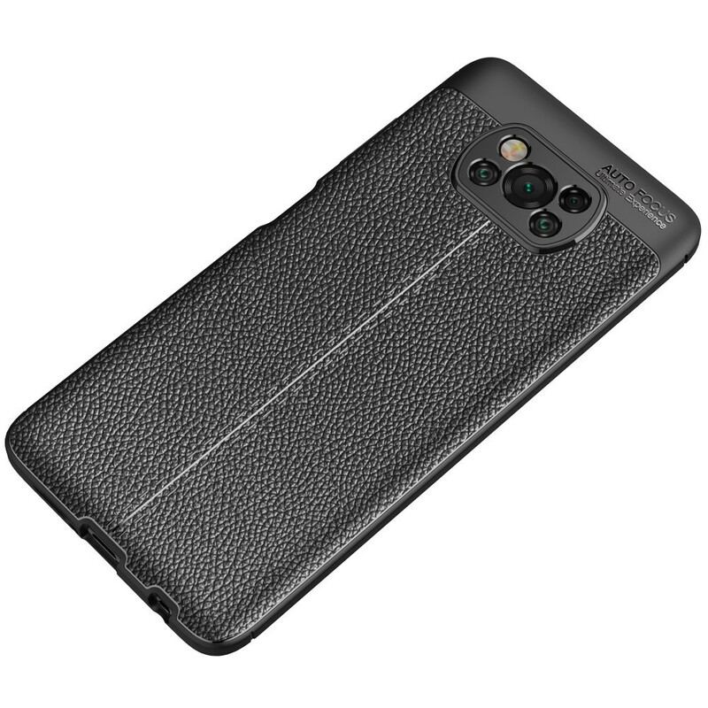 Coque Poco X3 / X3 Pro / X3 NFC Effet Cuir Litchi Double Line