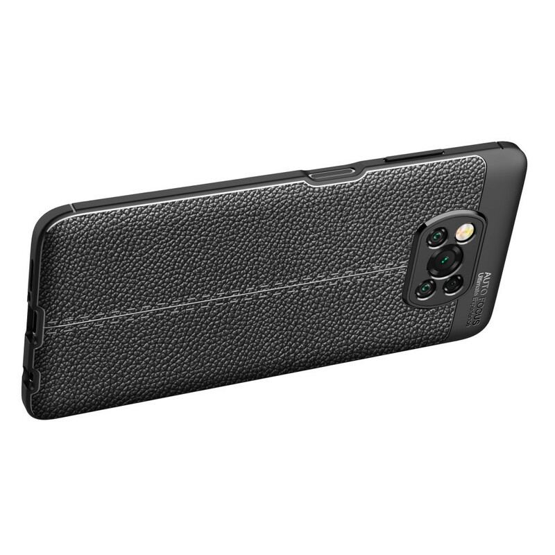 Coque Poco X3 / X3 Pro / X3 NFC Effet Cuir Litchi Double Line