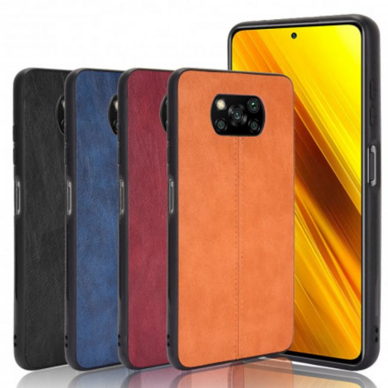 Coque Xiaomi Poco X3 / X3 Pro / X3 NFC Effet Cuir Couture