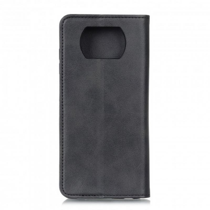 Flip Cover Poco X3 / X3 Pro / X3 NFC Cuir Litchi Fendu Premium