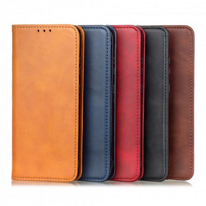 Flip Cover Poco X3 / X3 Pro / X3 NFC Cuir Litchi Fendu Premium