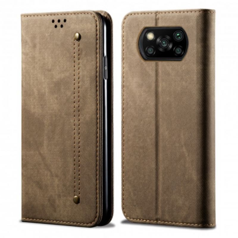 Flip Cover Poco X3 / X3 Pro / X3 NFC Simili Cuir Texture Jeans