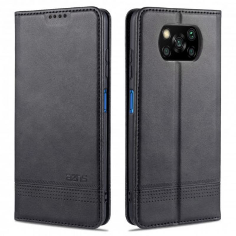 Flip Cover Poco X3 / X3 Pro / X3 NFC Style Cuir AZNS