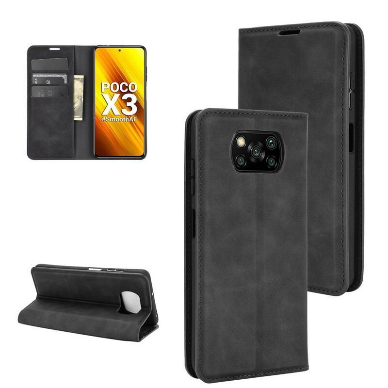 Flip Cover Xiaomi Poco X3 / X3 Pro / X3 NFC Effet Cuir Douceur