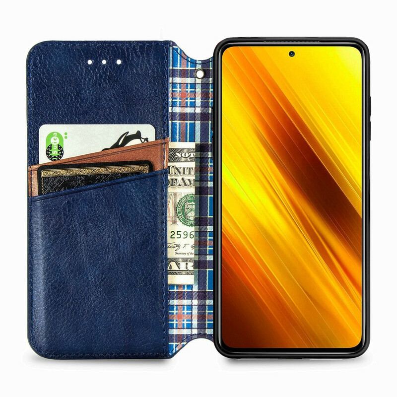 Flip Cover Xiaomi Poco X3 / X3 Pro / X3 NFC Effet Cuir Texture Diamant