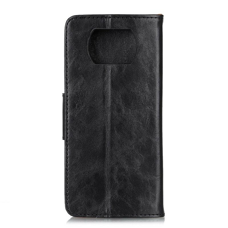 Housse Poco X3 / X3 Pro / X3 NFC Cuir Fendu Fermoir Réversible