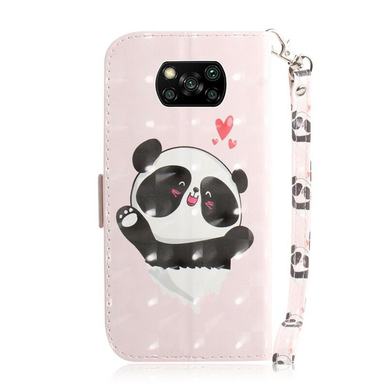 Housse Xiaomi Poco X3 / X3 Pro / X3 NFC Panda Love à Lanière