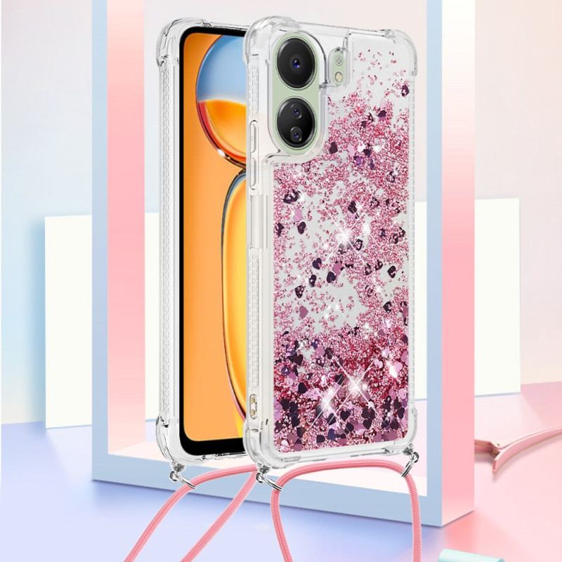 Coque à Cordon Xiaomi Redmi 13C 4G/5G/Poco C65 Paillettes