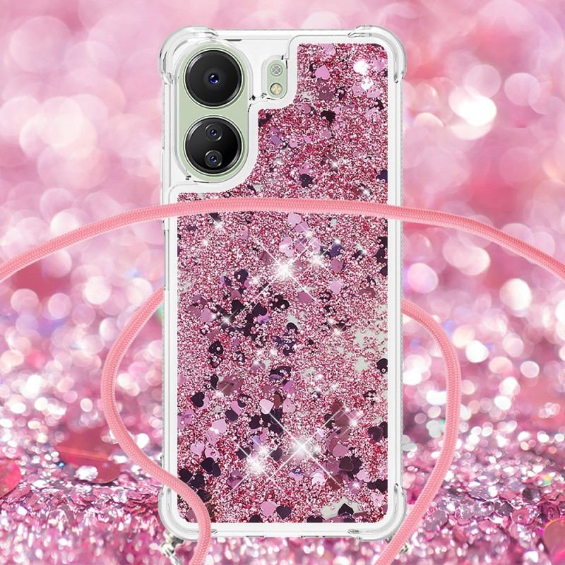 Coque à Cordon Xiaomi Redmi 13C 4G/5G/Poco C65 Paillettes