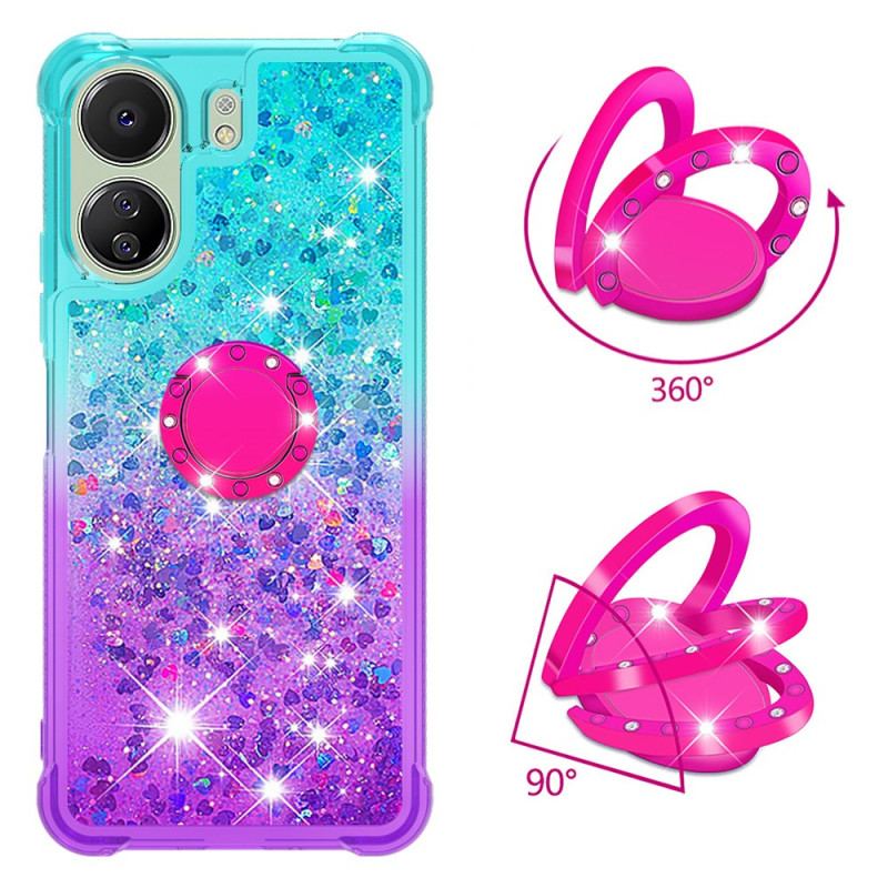 Coque Xiaomi Redmi 13C 4G/5G/Poco C65 Anneau-Support Dégradé Paillettes