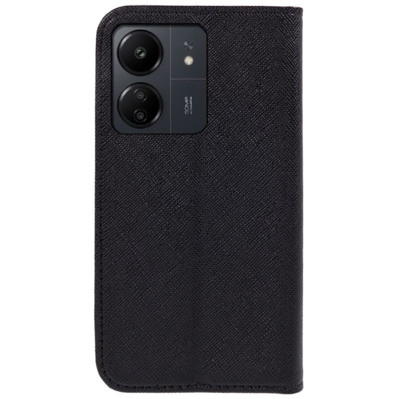 Flip Cover Xiaomi Redmi 13C 4G/5G/Poco C65 Simili Cuir Texturé