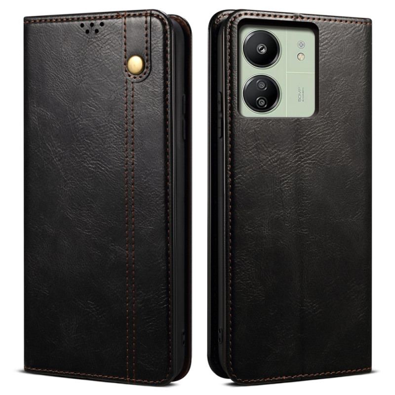 Flip Cover Xiaomi Redmi 13C / Poco C65 Simili Cuir Ciré