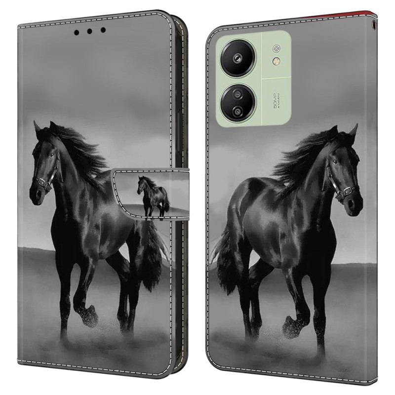 Housse Xiaomi Redmi 13C 4G/5G/Poco C65 Cheval Noir