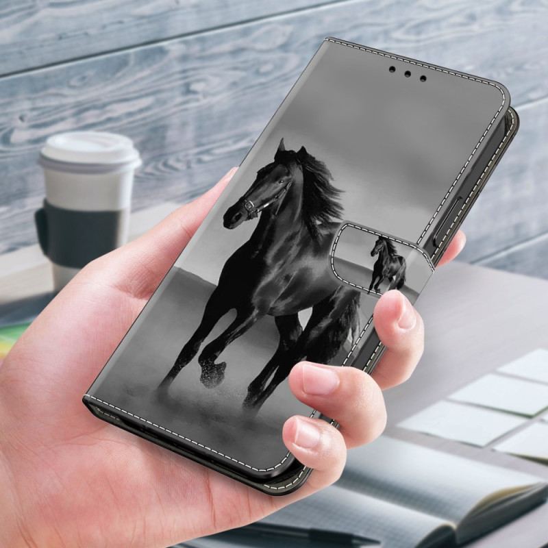 Housse Xiaomi Redmi 13C 4G/5G/Poco C65 Cheval Noir