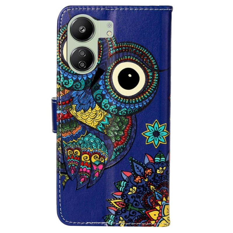 Housse Xiaomi Redmi 13C 4G/5G/Poco C65 Hibou Bleu