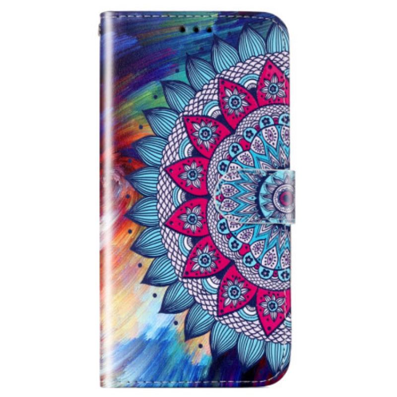 Housse Xiaomi Redmi 13C 4G/5G/Poco C65 Motif Mandala à Lanière