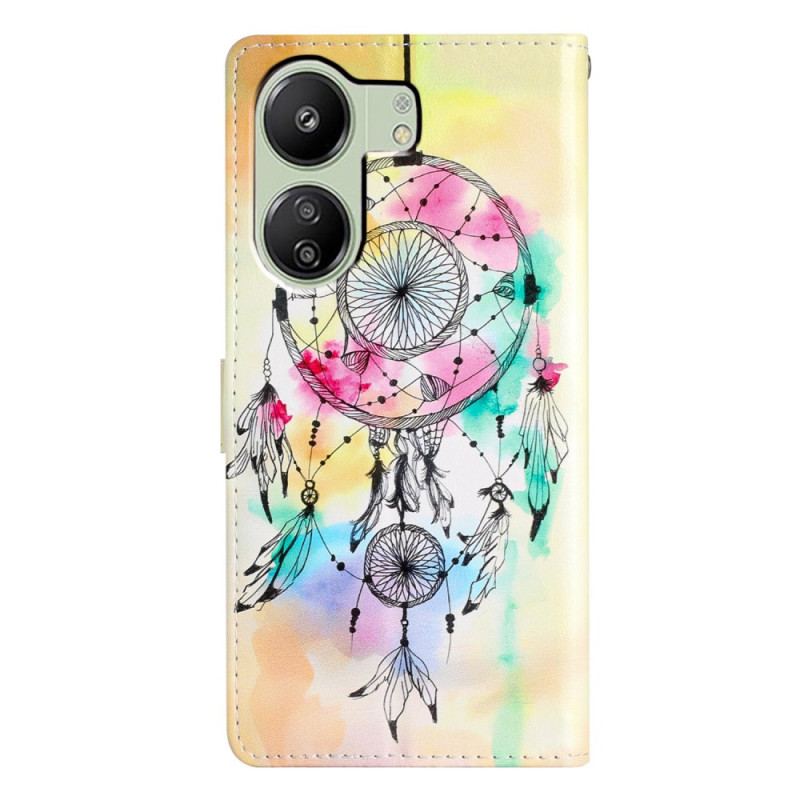 Housse Xiaomi Redmi 13C / Poco C65 Attrape-Rêves Aquarelle à Lanière