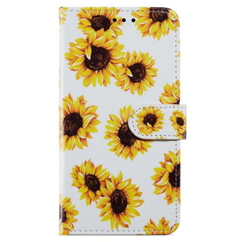 Housse Xiaomi Redmi 13C / Poco C65 Motif de Tournesol à Lanière