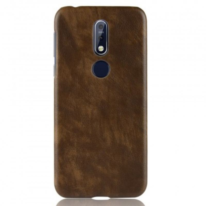 Coque Nokia 7.1 Effet Cuir Litchi