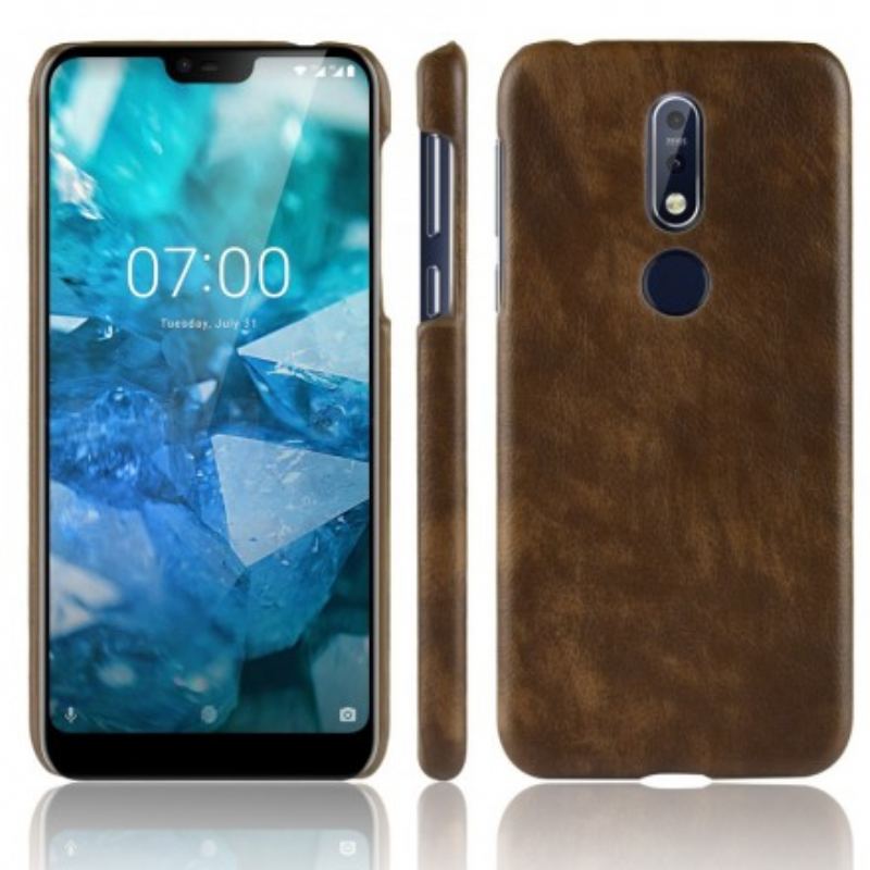 Coque Nokia 7.1 Effet Cuir Litchi