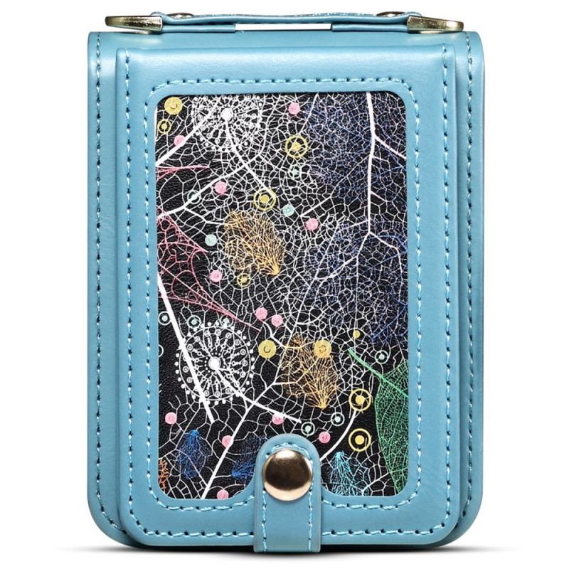 Coque Samsung Galaxy Z Flip 6 5G Porte-Cartes et Bandoulière Marbré