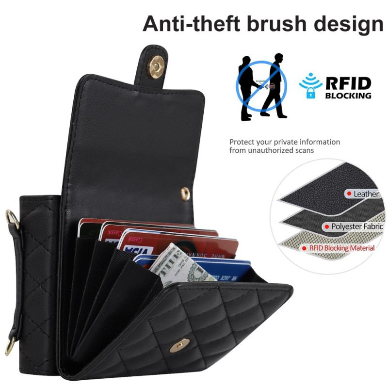 Coque Samsung Galaxy Z Flip 6 Portefeuille à Bandoulière