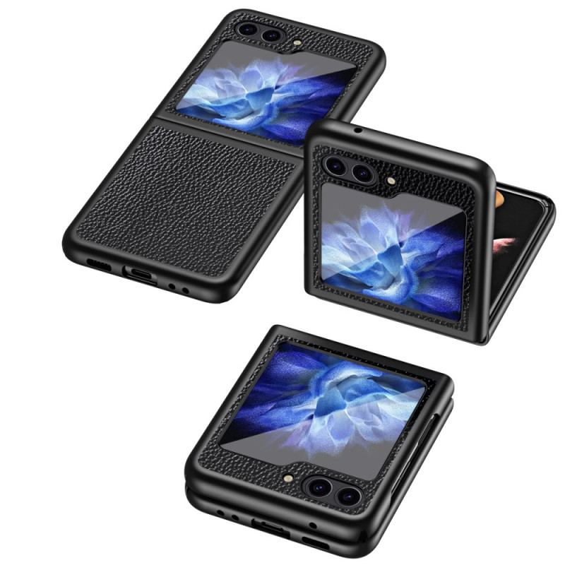 Coque Samsung Galaxy Z Flip 6 Simili Cuir Litchi