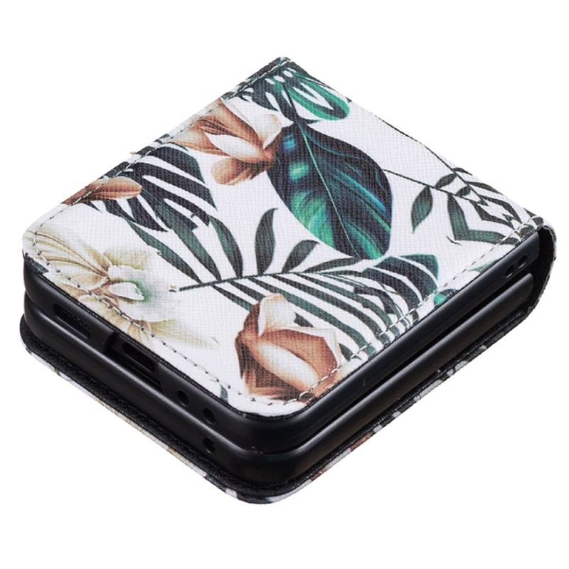 Coque Samsung Galaxy Z Flip Feuilles et Fleurs