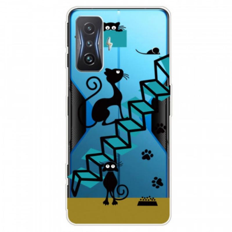 Coque Poco F4 GT Chats dans l'Escalier