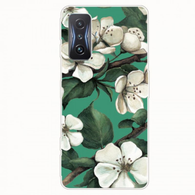 Coque Poco F4 GT Fleurs Blanches