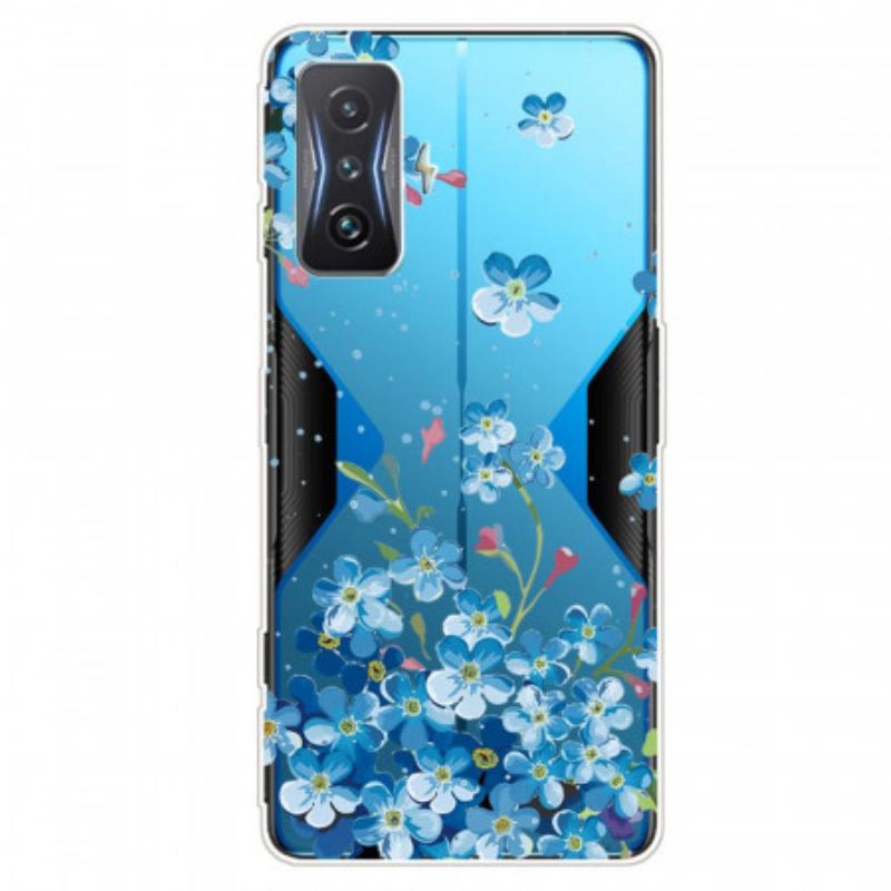 Coque Poco F4 GT Fleurs Bleues