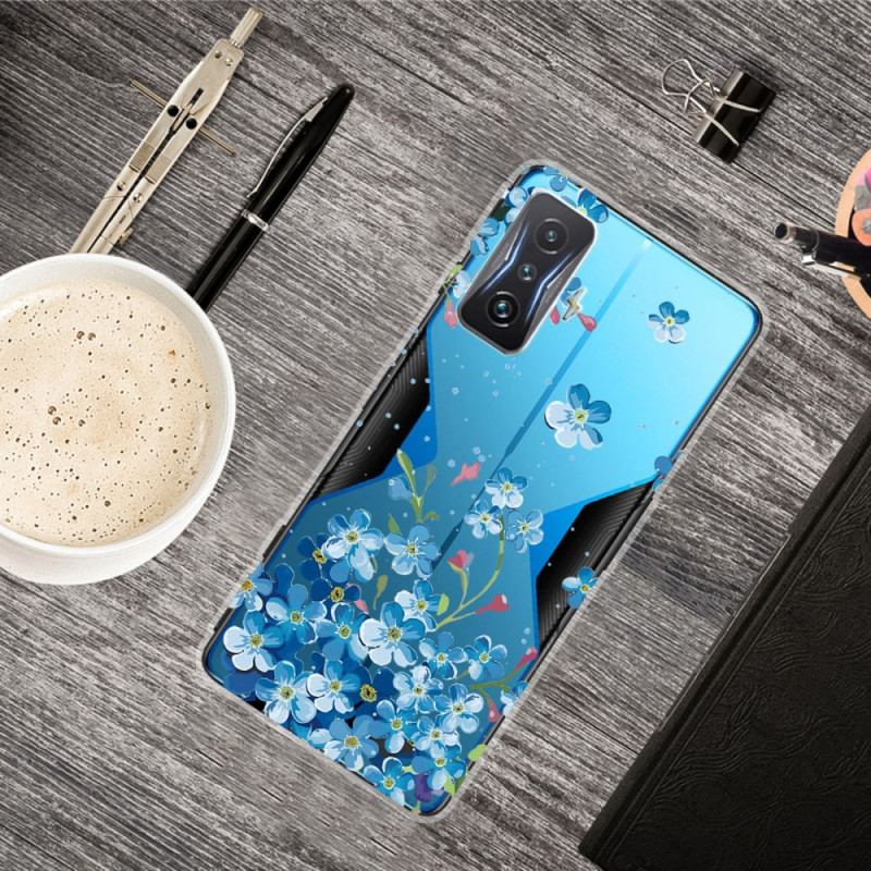 Coque Poco F4 GT Fleurs Bleues