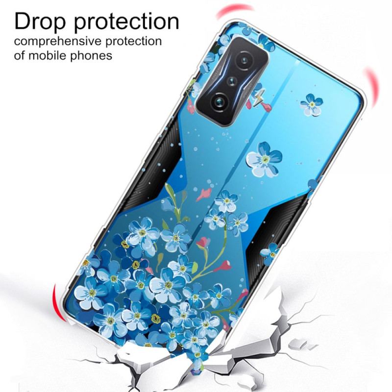 Coque Poco F4 GT Fleurs Bleues