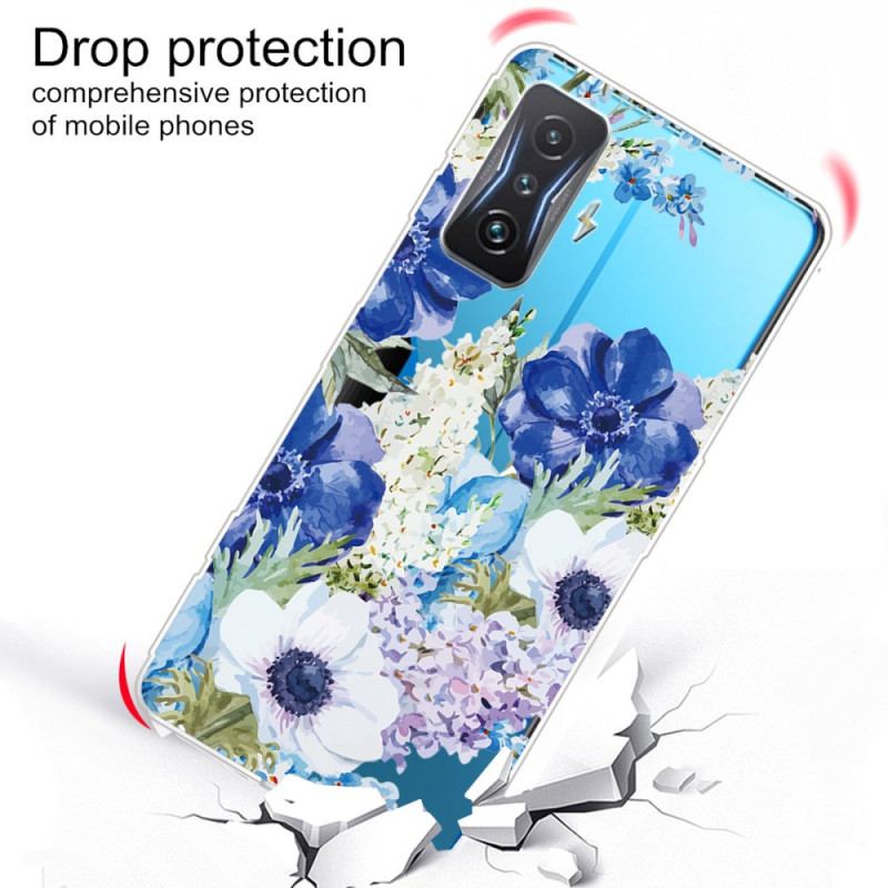 Coque Poco F4 GT Transparente Fleurs