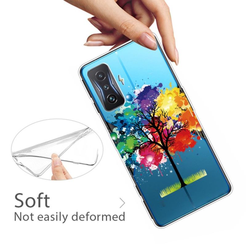 Coque Poco F4 Transparente Arbre Aquarelle