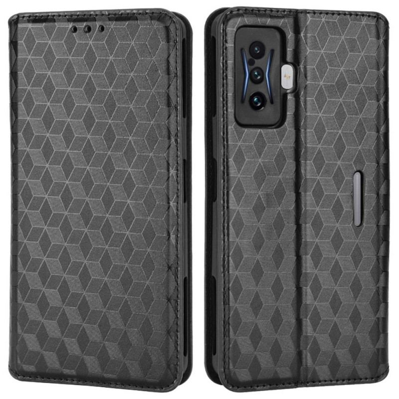 Flip Cover Poco F4 GT Effet Cuir Texture 3D