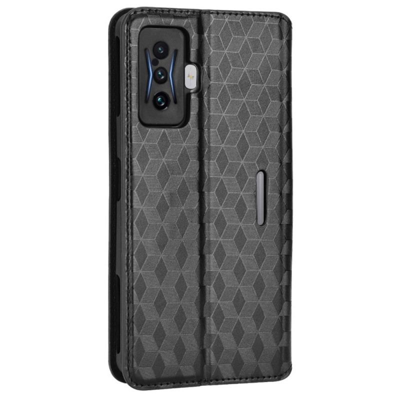 Flip Cover Poco F4 GT Effet Cuir Texture 3D