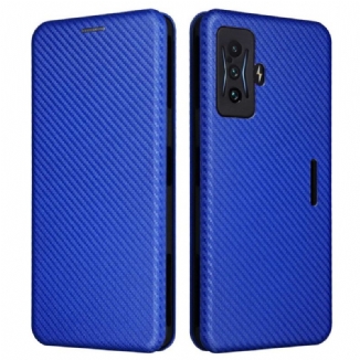 Flip Cover Poco F4 GT Fibre Carbone