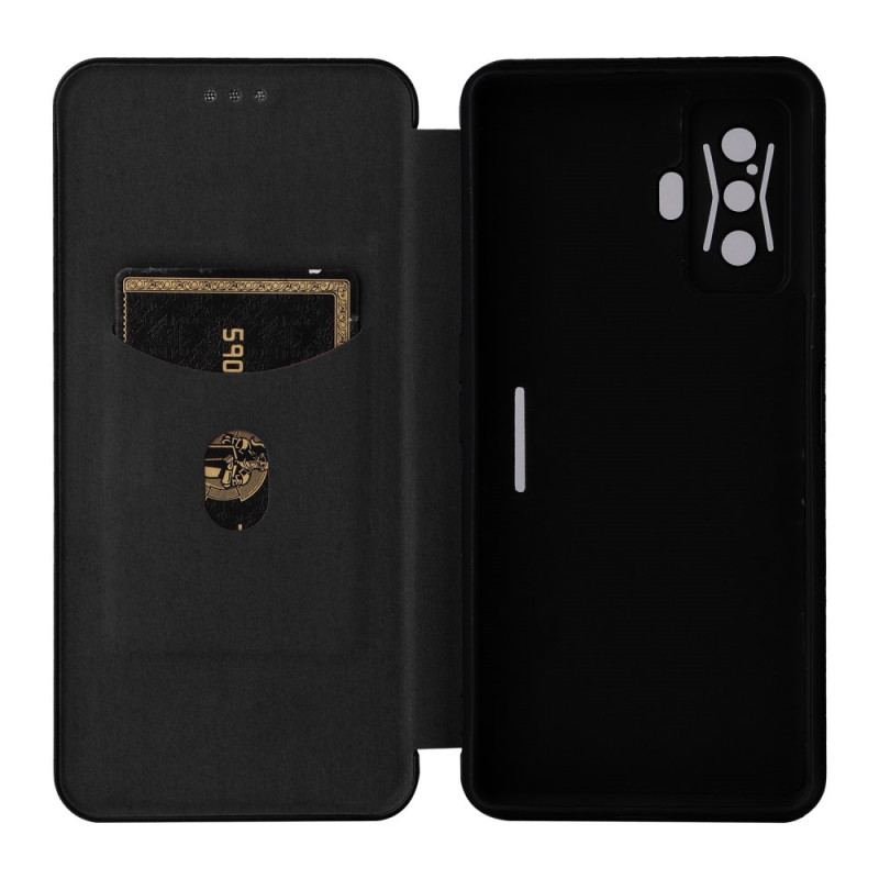 Flip Cover Poco F4 GT Fibre Carbone