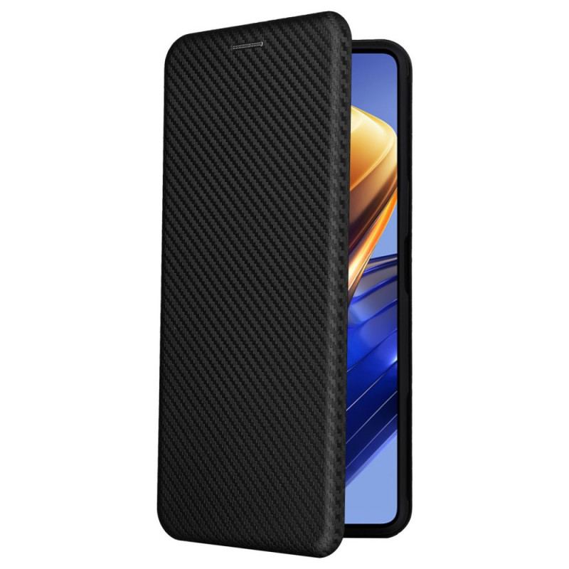 Flip Cover Poco F4 GT Fibre Carbone