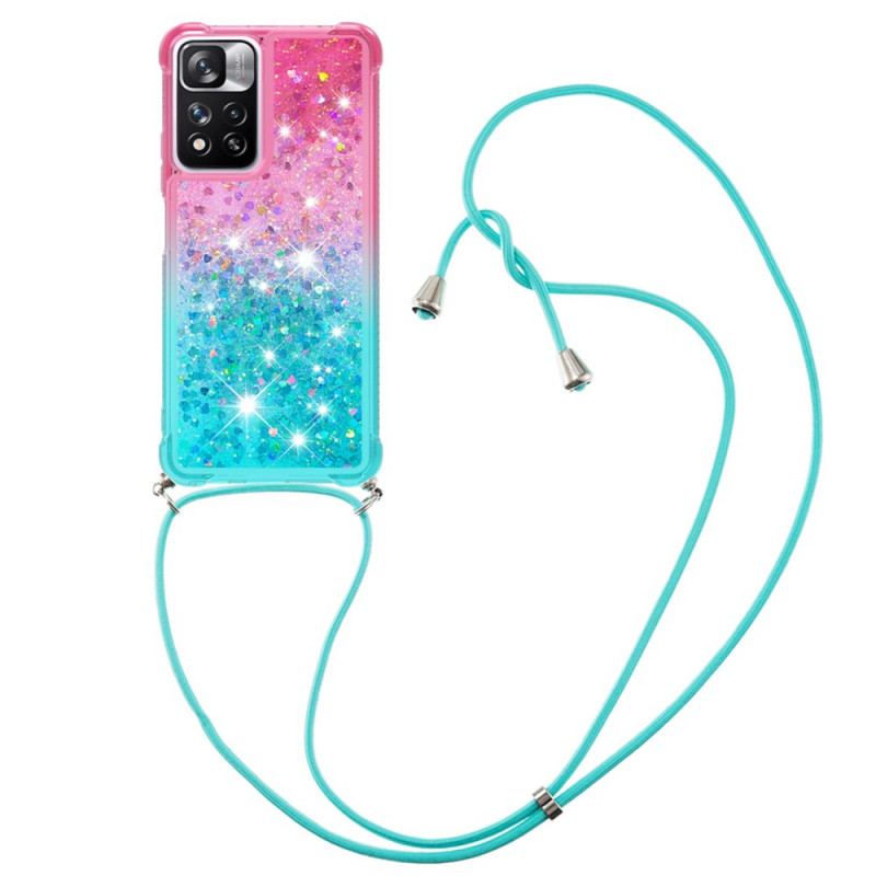 Coque Xiaomi Redmi Note 11 Pro Plus 5G à Cordon Silicone Paillettes