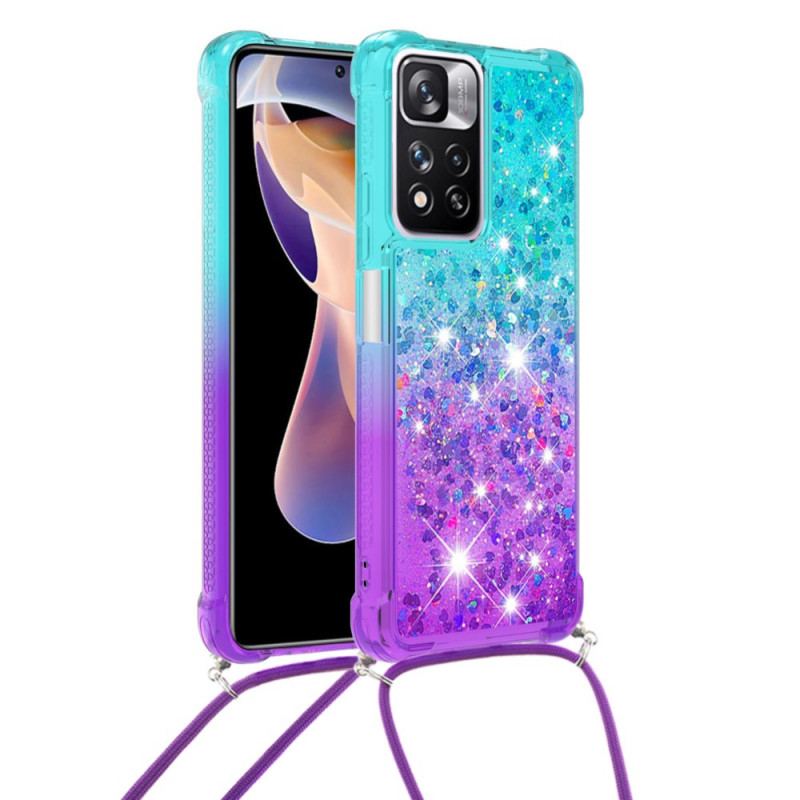 Coque Xiaomi Redmi Note 11 Pro Plus 5G à Cordon Silicone Paillettes