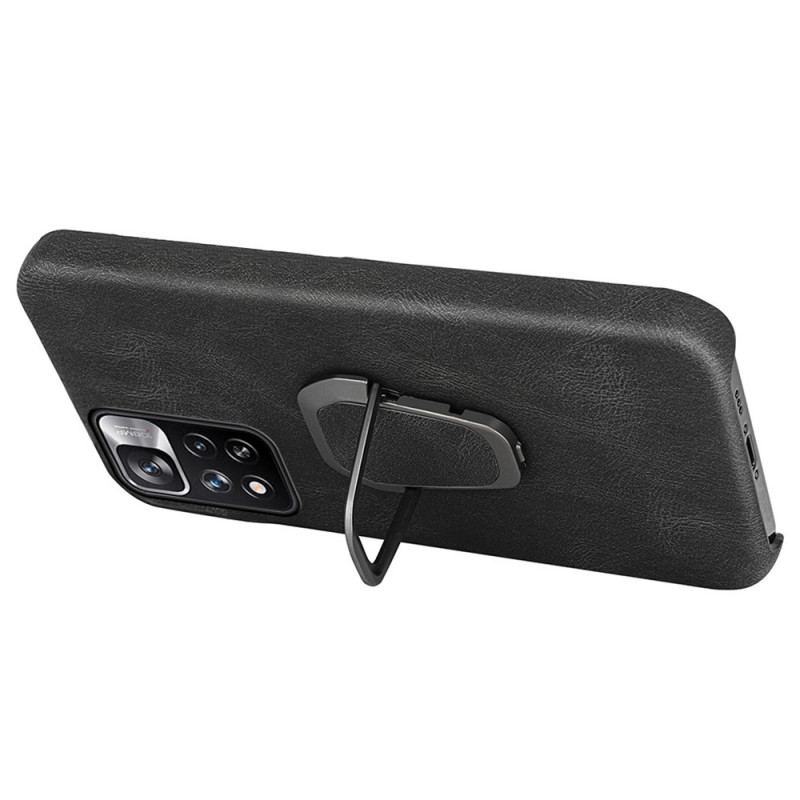 Coque Xiaomi Redmi Note 11 Pro Plus 5G Effet Cuir Anneau-Support