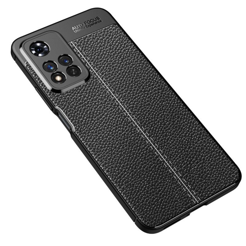 Coque Xiaomi Redmi Note 11 Pro Plus 5G Effet Cuir Litchi Double Line