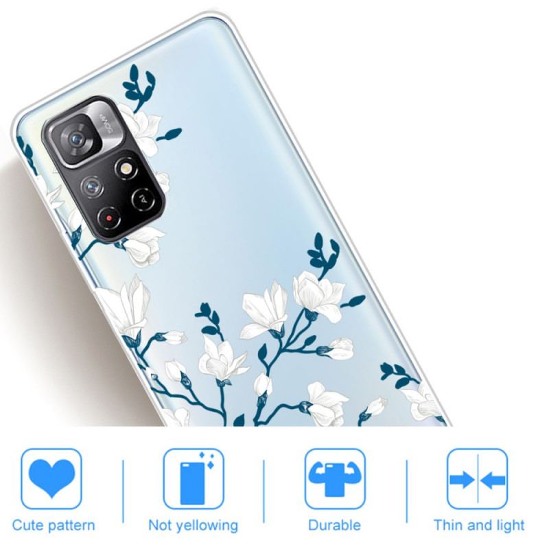 Coque Xiaomi Redmi Note 11 Pro Plus 5G Fleurs Blanches