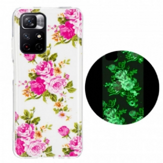 Coque Xiaomi Redmi Note 11 Pro Plus 5G Fleurs Liberty Fluorescente